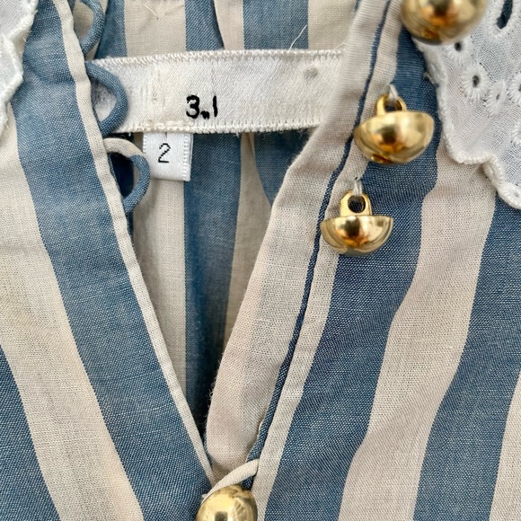 Phillip Lim 3.1 striped shirt with lace collar - Picture 2 of 5